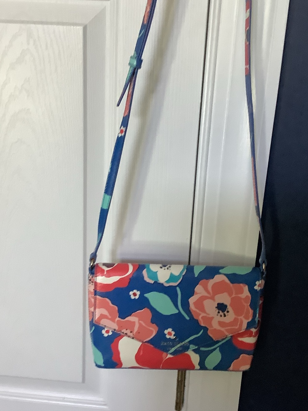 Blue Floral Crossbody Bag - Women's Shoulder Bag